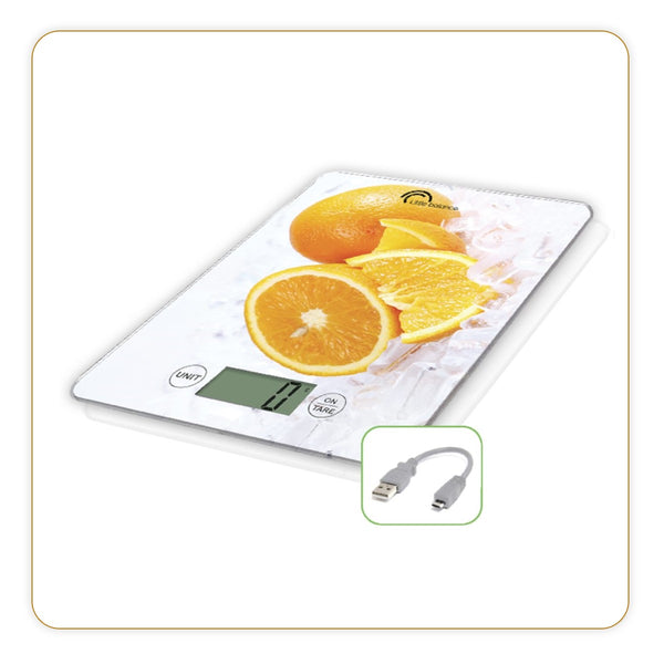 Balance de cuisine, Slim Orange USB, Sans pile – Ref 8545