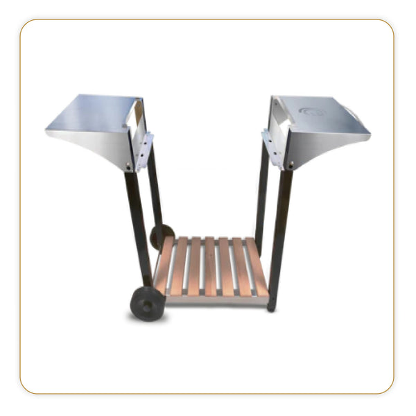 Cart for Plancha Aquitaine Pro, stainless steel and wood - Ref 8477