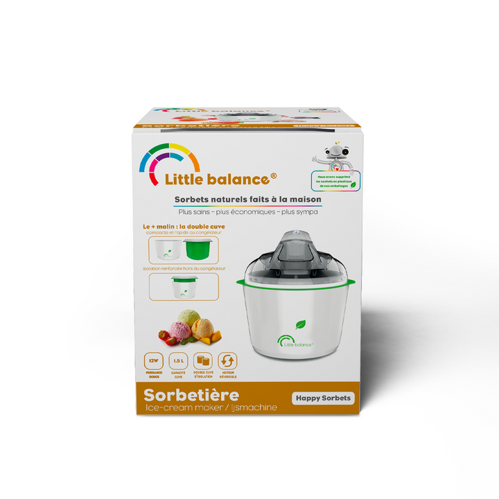 8234 Happy Sorbets, Sorbetiere, Machine A Glaces, Sorbets, Cremes Glacees,  1,5 L - Usage Non Intensif - Little Balance