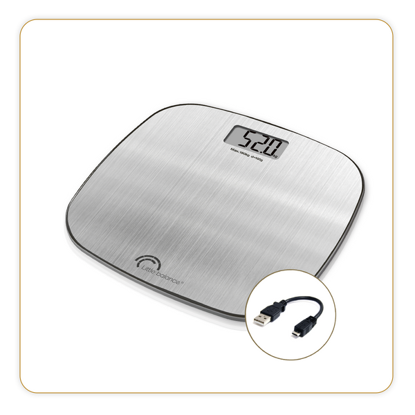 Personenweegschaal, Soft Inox USB, zonder batterij - Ref 8416