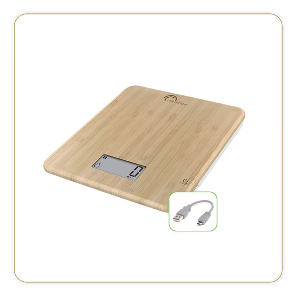 Balance de cuisine, Slim Bambou USB, Sans pile – Ref 8542