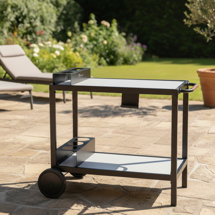 Chariot Pour Plancha / Barbecue à 2 Etagères Desserte De Jardin Sur Roulettes Avec 4 Crochets 108 X 505 X 88 Cm Noir 91792537 Chariot Pour Plancha / Barbecue à 2 Etagères Desserte De Jardin Sur Roulettes Avec 4 Crochets 108 X 505 X 88 Cm Noir 91792537