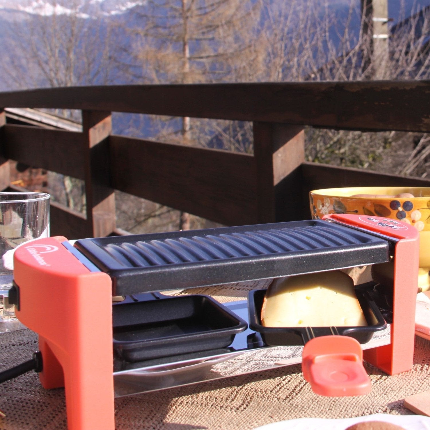 Appareil à Raclette 2 Personnes Little Balance 'Happy Connect' - Sans PFAS, Puissance 320W, Connectable En Série