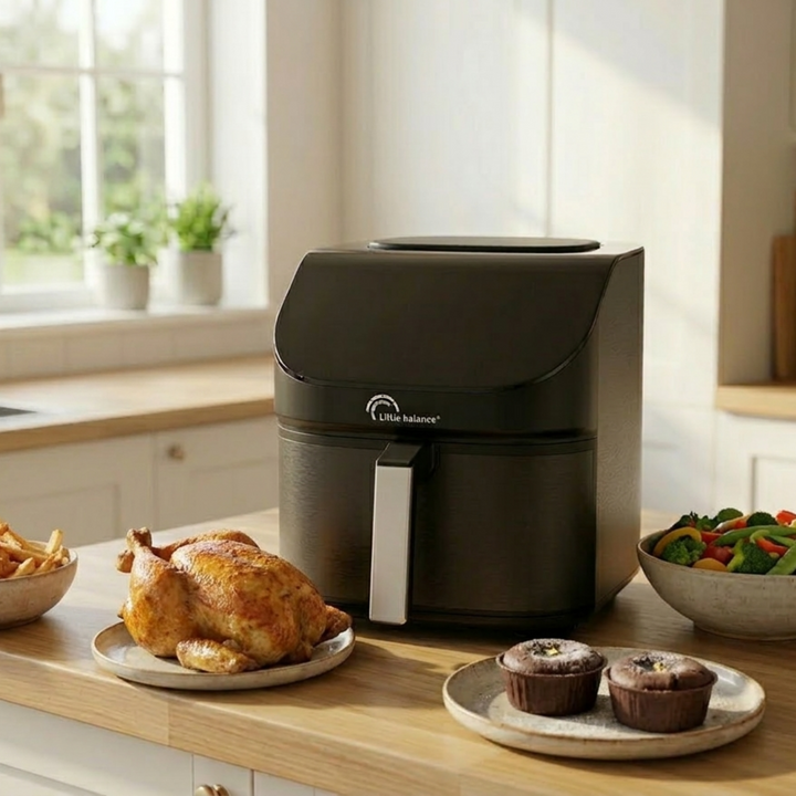 LITTLE BALANCE Crousty Light XL 7L – Friteuse Sans Huile 1600W, 10 Programmes, Air Pulsé 360°, Noir