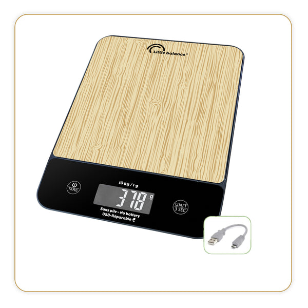 Kitchen scale, Happy Genius 10 Bamboo USB, without battery - Ref 8712