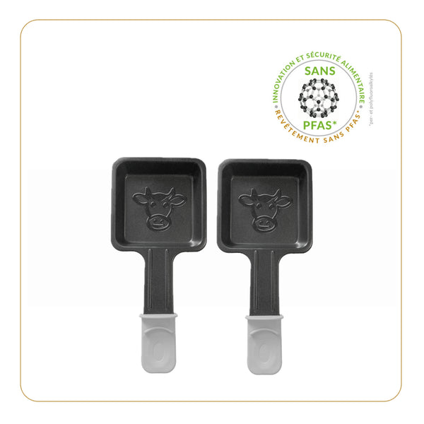 Lot de 2 poêlons carrés blancs, Les Meuuuh - Ref 8814