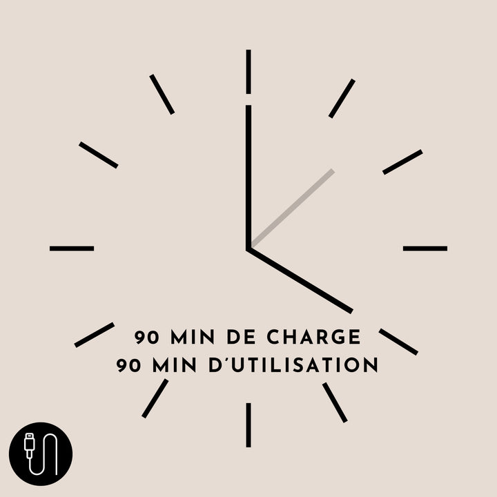 The Little Balance Baroudeur nose and ear trimmer (ref. 8900) has a charging time of 90 minutes, as does its autonomy.