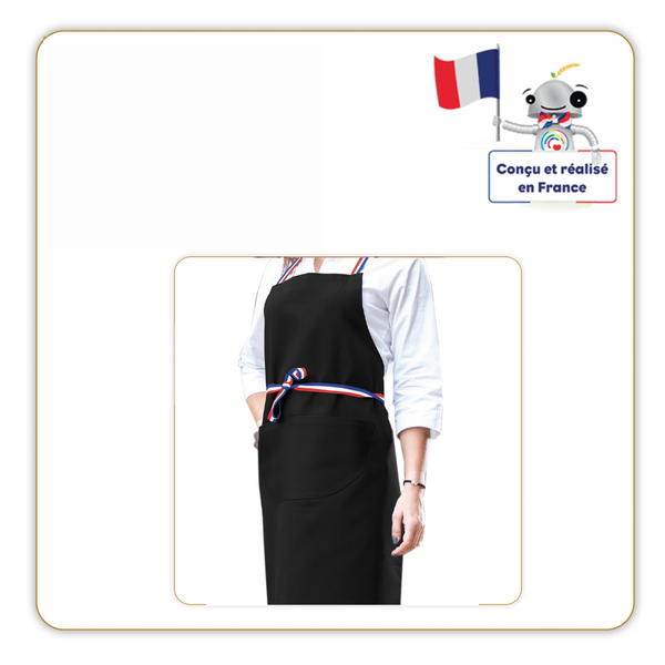 Tablier de cuisine, Tablier bavette Noir - Ref 8587