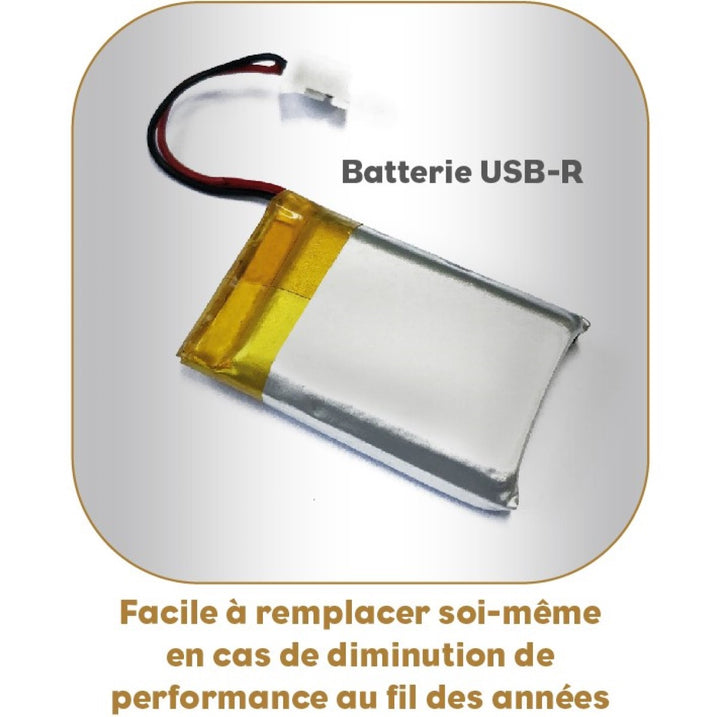 The USB-R logo indicates that our scales contain a battery that can be easily replaced by the user if performance declines over time. Our batteries are guaranteed for 10 years.